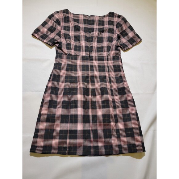 Plaid 90s Grunge Short Dress Womens Small Square Neck By Wild Honey Clueless - Picture 4 of 12